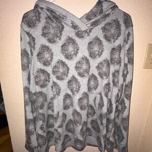 St John’s Bay Active Light Gray Hoodie with Dark Patterns